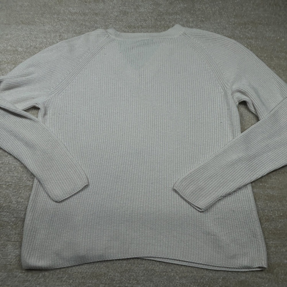 Banana Republic Womens L Gray V-Neck Rib Knit Wool Blend Raglan Sweater - Picture 8 of 8